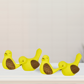 Set of 4 sparrow garden miniatures